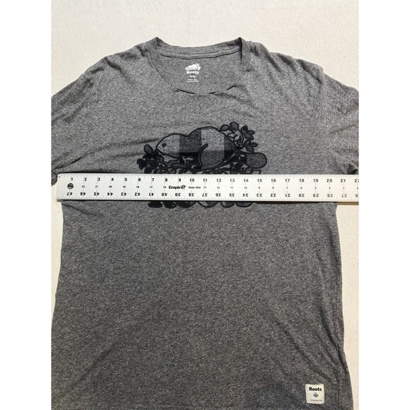 Roots Canada Mens Gray Embroidered Logo Checkered Long Sleeve Shirt Size Medium - Picture 5 of 6